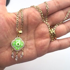18k Gold plated Evil Eye Pendant Necklace